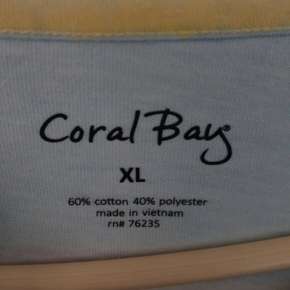 Women's Coral Bay XL Striped 3/4 Sleeve. NWOT. - Picture 3 of 5